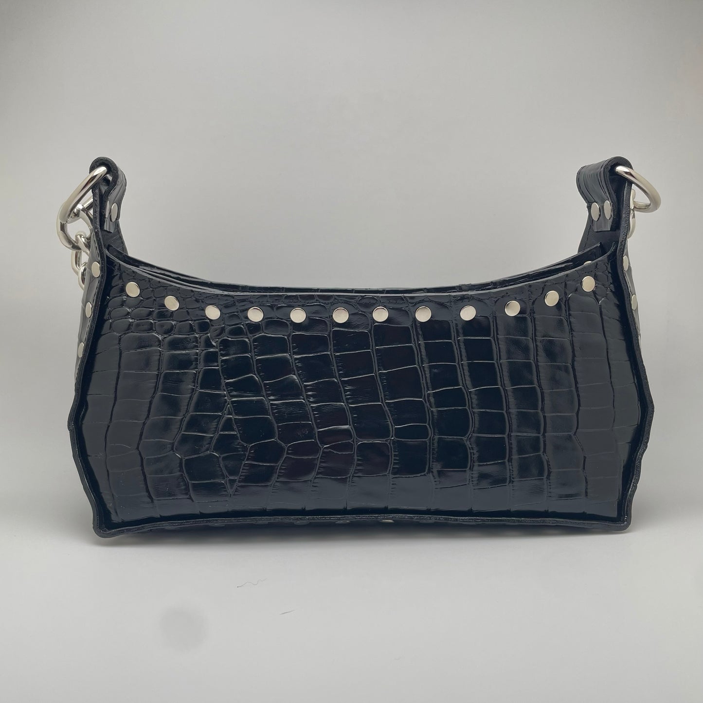 The Margaret Bag Black Croc