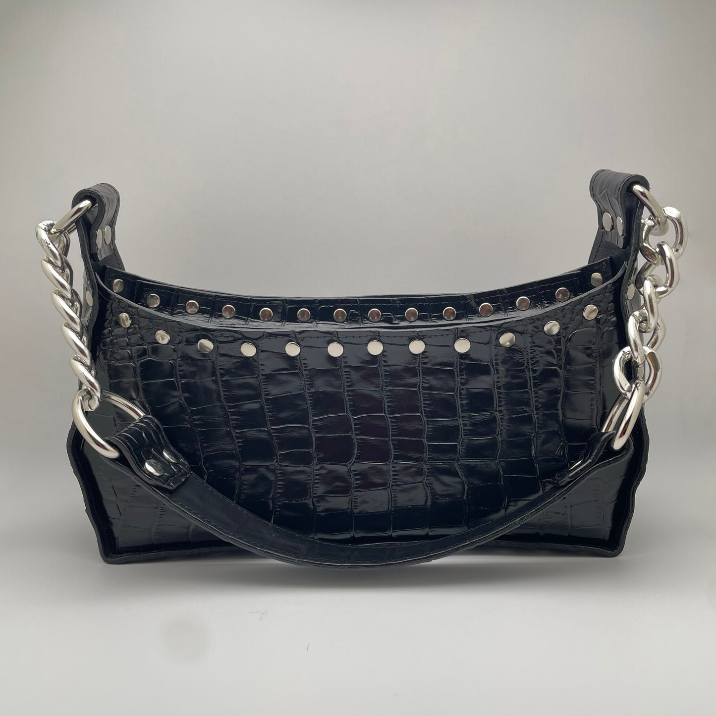 The Margaret Bag Black Croc