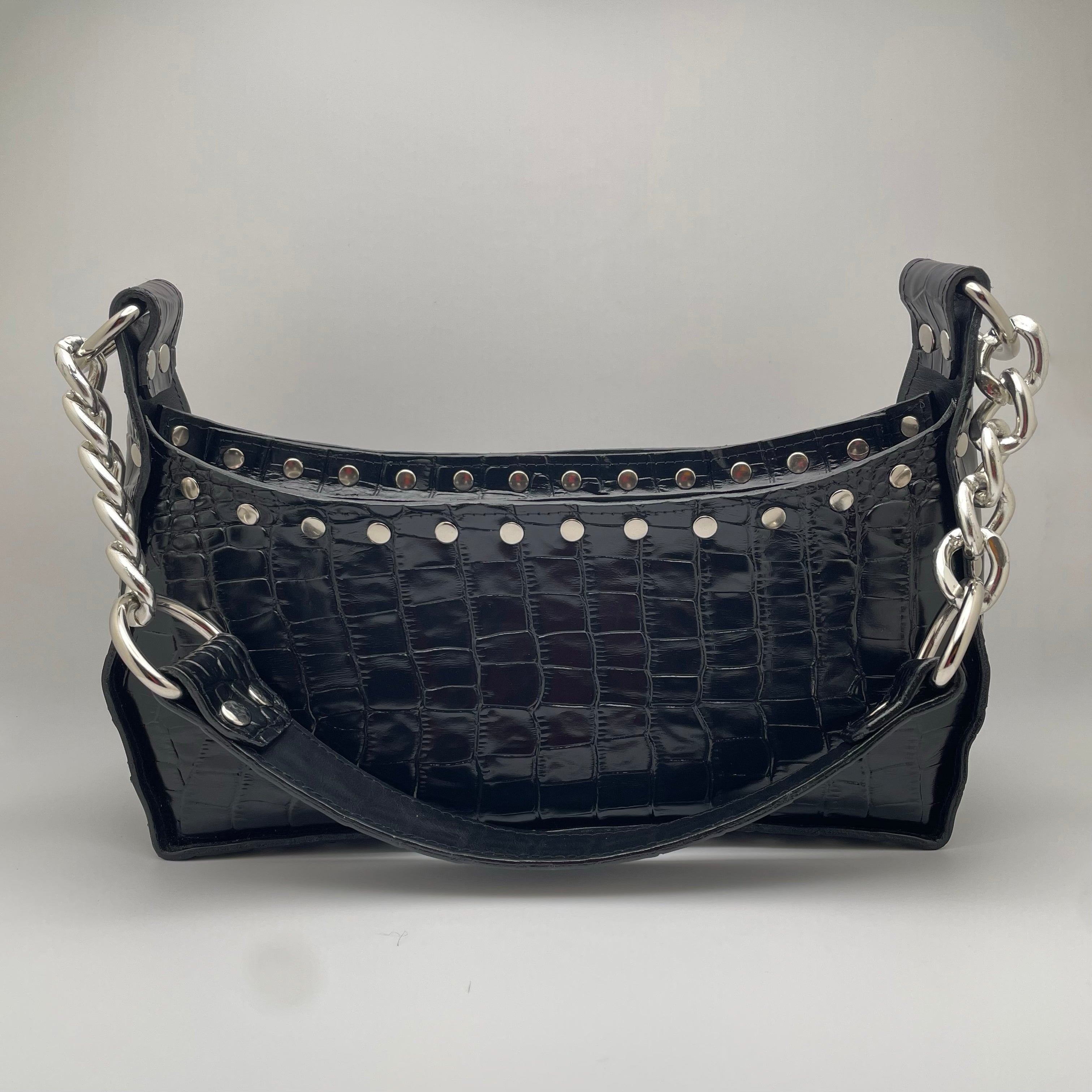 The Margaret Bag Black Croc