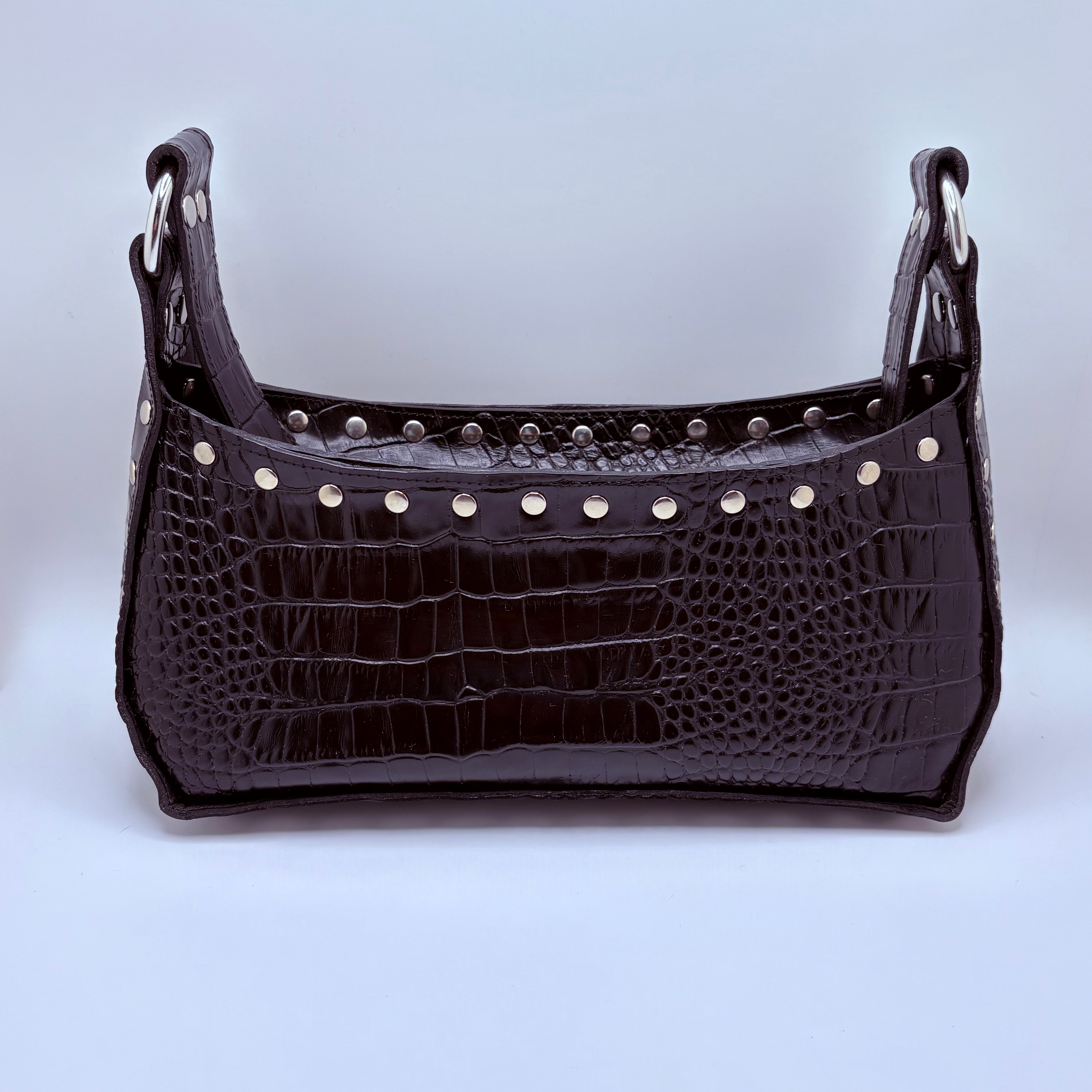 Margaret Black Croc Solid Strap
