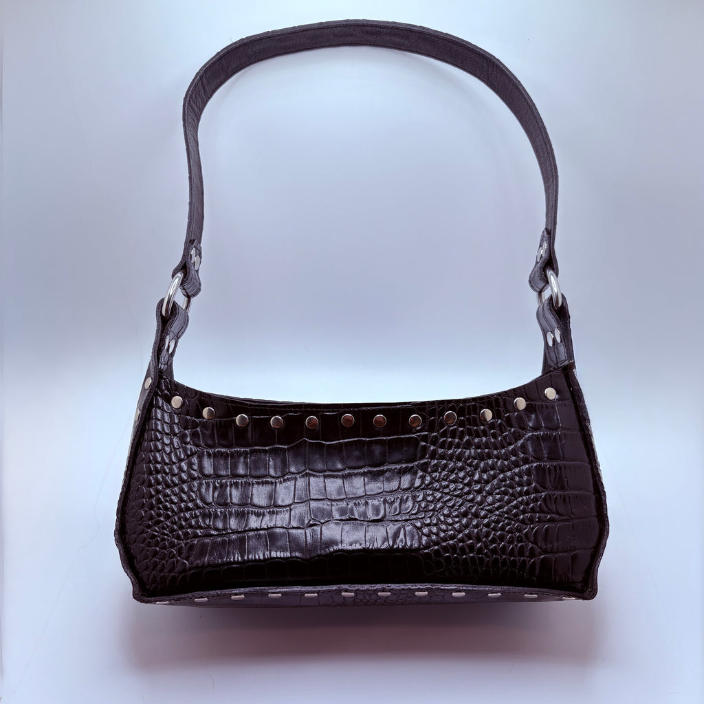 Margaret Black Croc Solid Strap