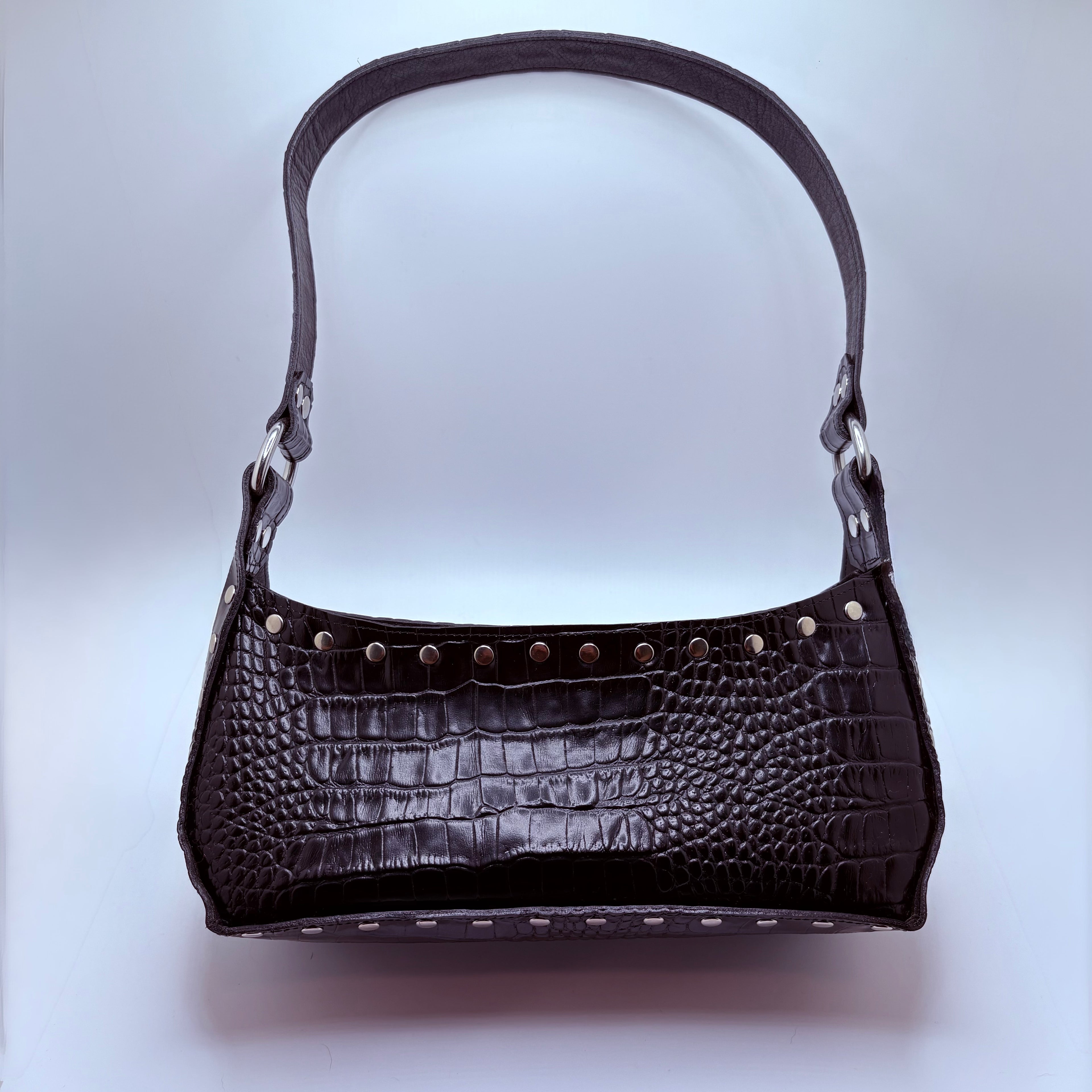 Margaret Black Croc Solid Strap