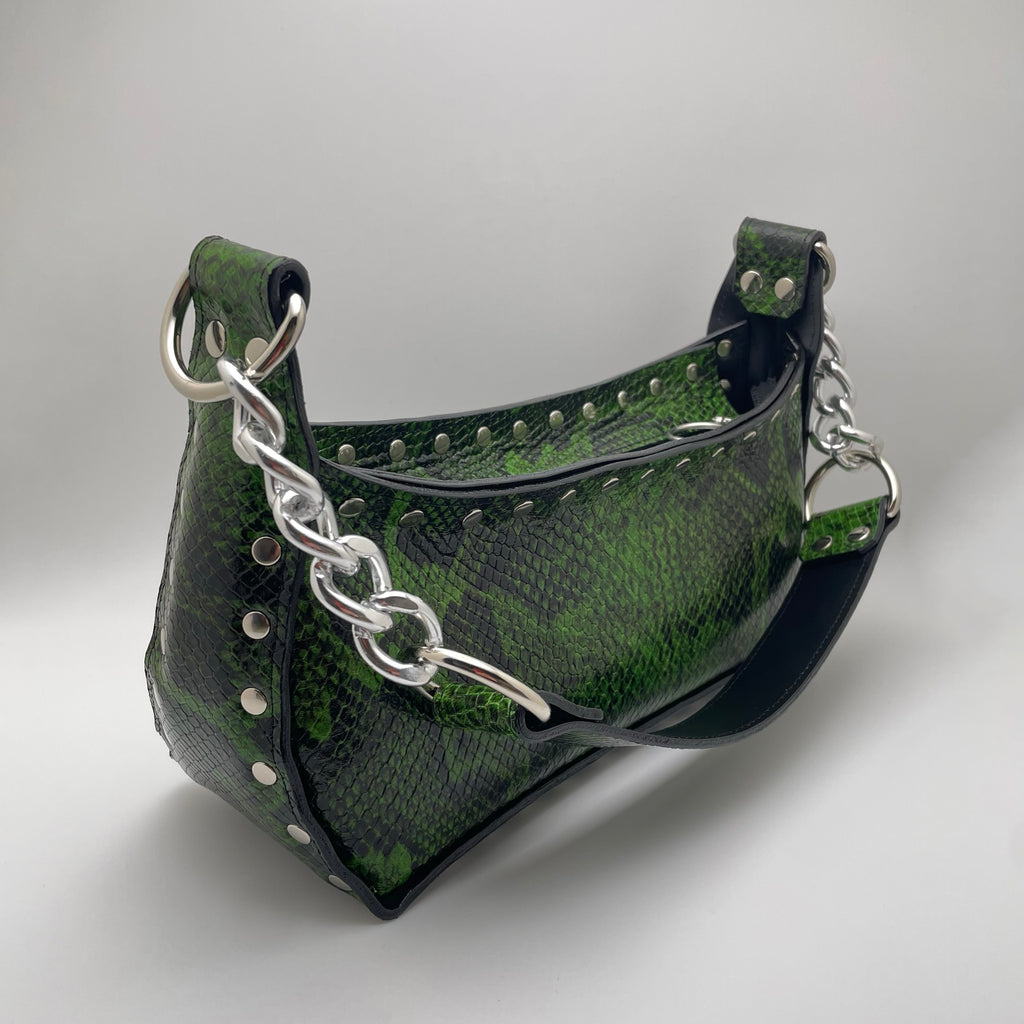 The Margaret Bag Green Python